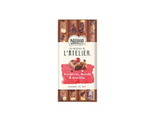 L'Atelier Млечен Шоколад с Червени Боровинки, Бадеми и Лешници