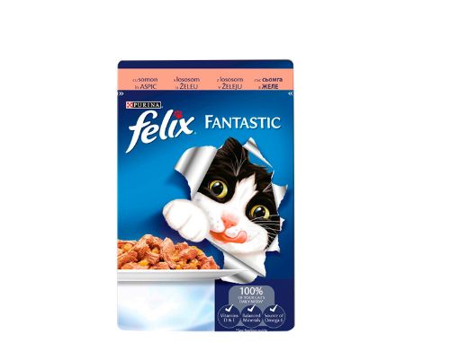Felix пауч за котки сьомга грил в желе