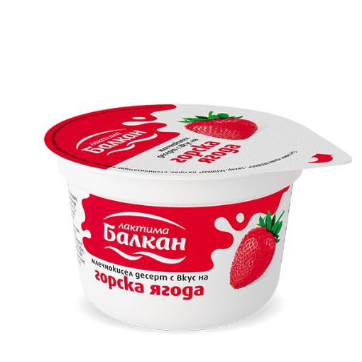 Млечнокисел десерт „Балкан“ с вкус на горска ягода
