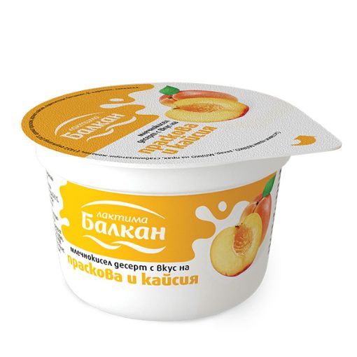 Млечнокисел десерт „Балкан“ с вкус на праскова и кайсия