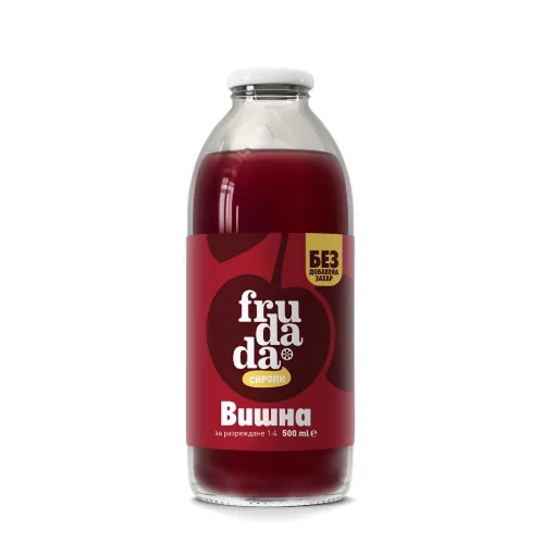 Сироп за разреждане без добавена захар, Вишна, 500ml, Frudada